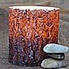 Lodge Bark Carved Battery Operated Candle 3.5 x 4