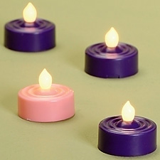 Advent Tealight Set Purple and Pink Battery Operated