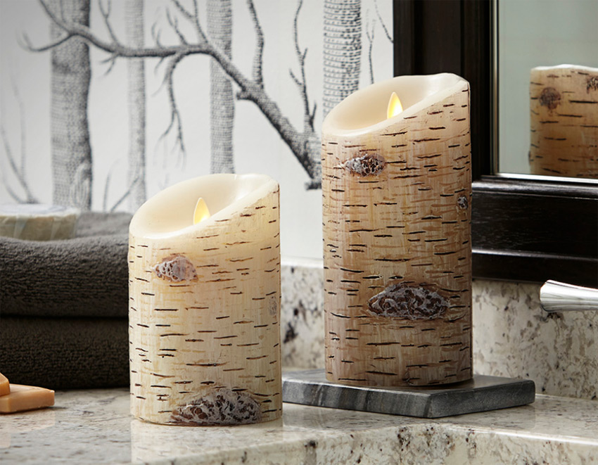 Luminara 3.5 x 5 Birch Flameless Pillar Candle Remote Ready Buy Now