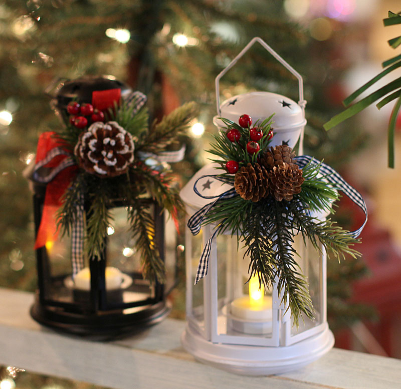 8 inch black metal christmas lantern with holiday decor 8 inch black metal christmas lantern with holiday decor