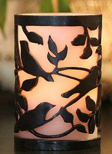 Battery Operated Overlay Bird Silhoutte Black