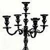 5 Arm Black Candelabra - 32 Inches For Pillar and Taper Candles