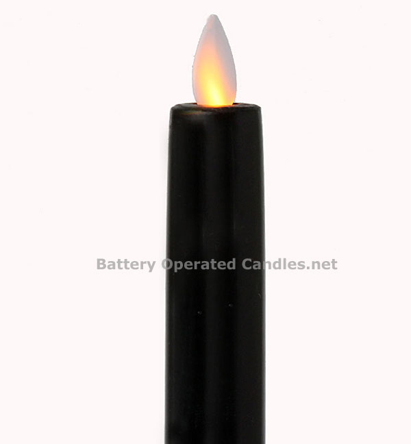 8 Inch Black Moving Flame Battery Operated Taper Candle Timer Buy Now