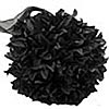 Silk Flower Pomander Ball Black 6 Inch - Organza Ribbon