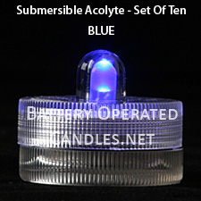 Blue Waterproof Tea Light - Box Of 10