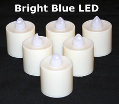 Tall Tea Lights - Blue LED - Battery Operated
