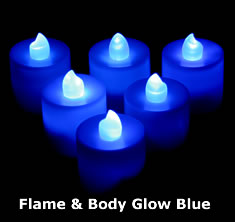 Tall Tea Lights - Blue LED - Battery Operated