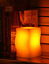 6 Inch Bookend Champagne Battery Operated Candle - additional view