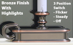 Traditional Battery Operated Window Candle Bronze - additional view