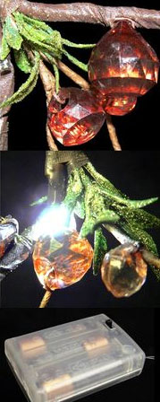 LED Branch Amber and Brown Beads Battery Operated