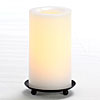 6 Inch Round Candle Impressions White Battery Operated Candle - Timer