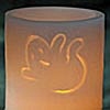 6 Inch White Pillar with Carved Ghost Silhouette