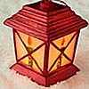 Hand Painted Lantern Flameless Ornament  3 Inch
