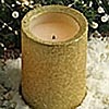 Battery Operated Gold Glitter Pillar - 4 Inch