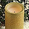 Battery Operated Gold Glitter Pillar - 6 Inch