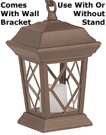 Rust Finish Square Patio Lantern With Stand - additional view