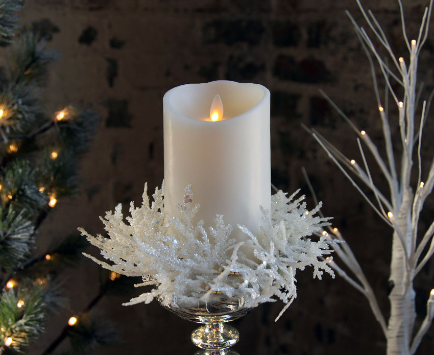 white glitter candle ring for 3 5 inch pillar buy now white glitter candle ring for 3 5 inch pillar buy now