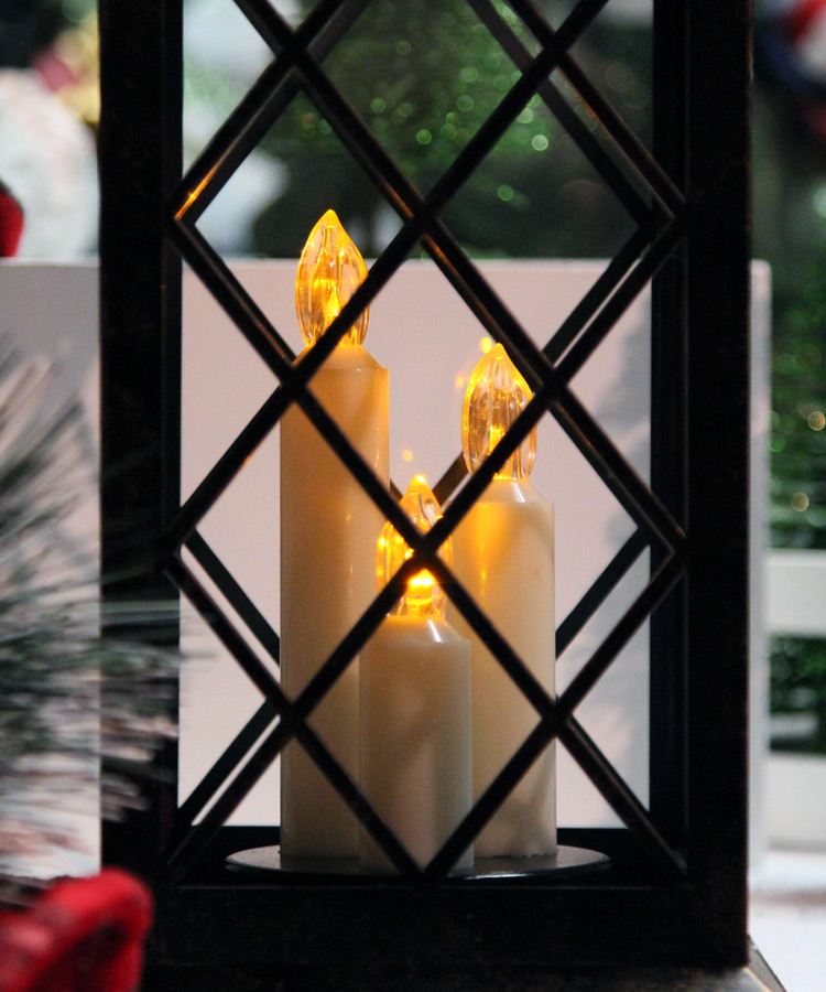 Battery Operated LED Candle Lantern Colonial Style 3 Tapers Antique Bronze 12 Inch Buy Now