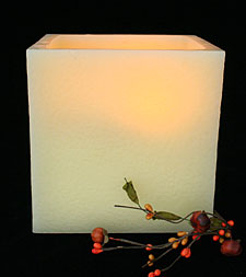 Battery Operated   Ivory Large Square  Candle 6.25 x 6.5