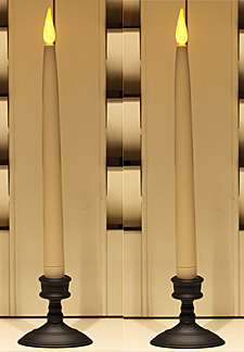Deluxe Beige 12 Inch Tapers Set of 2 with Solid Base