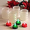 Set of 4 Glass Votives with Red and Green Tealights