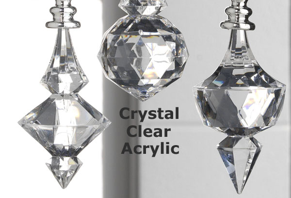 beaded drop ornament clear acrylic 5 inch set of 3 mesh net lights