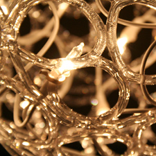8 Inch Spun Glass Look Lighted Hanging Sculpture - additional view