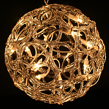 8 Inch Spun Glass Look Lighted Hanging Sculpture