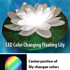 Color Changing LED Floating Lily Lights Up In Water