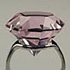 Giant Pink Glass Diamond Ring w/ Silver Band Set-12