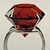 Giant Amber Glass Diamond Ring w/ Silver Band Set-12