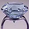 Giant Light Blue Glass Diamond Ring Silver Band Set-12