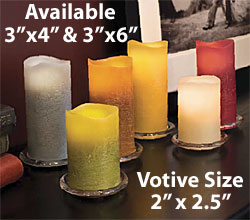 2 x 2.5 Inch Distressed Green Color Battery Operated Candle - additional view