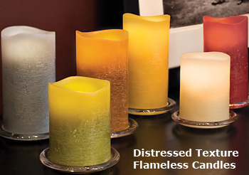 Distressed texture flameless candles