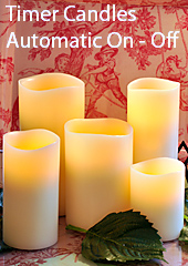 Real Wax Ivory Smooth 4 x 6 Inch Candle with Timer - additional view