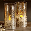 7 Piece Electric Pillar Candle Set - 2 Inch Diameter Antique Mercury