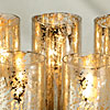 5 Piece Electric Pillar Mercury Glass Candle Set