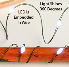 Thin Flexible Wire With 18 Embedded Blue LED Bulbs - additional view