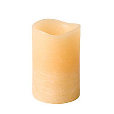 2 x 2.5 Inch Distressed Texture Beeswax Color Battery Operated Candle