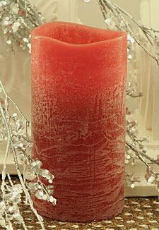 Distressed Texture Burgundy 3 x 6 Flameless Candle
