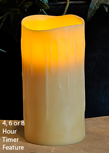 Real Wax Beeswax Drip 3 x 6 Inch Candle with Timer