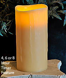 Real Wax Beeswax Drip 4 x 8 Inch Candle with Timer
