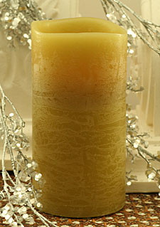 Distressed Texture Fern Green 3 x 6 Flameless Candle