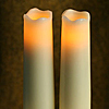 Battery Operated Ivory Taper Set - 2 Melted Edge