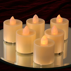 Tall Tea Lights - Flame Yellow LED - Battery Operated