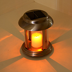 Set of 2 Solar Flickering Candle Lanterns - Round - additional view