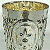 Fleur-de-lis Design Votive Holder Silver Mercury Glass