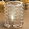 Glass Votive Holder with Grooved Design - 3.75 Inch