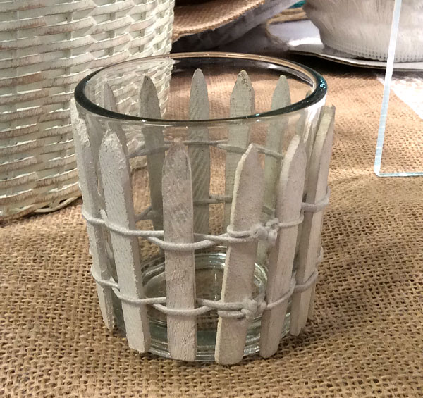 Set of 6 Glass Votive Holder 2.5 Inches With Picket Fencing Buy Now