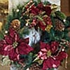 Battery Operated 24 Inch Poinsetia Wreath with Timer